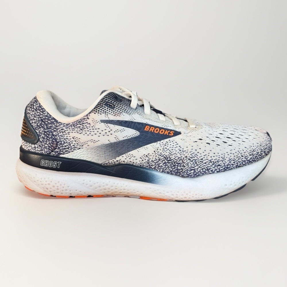 Brooks Ghost 16 Mens Size 7 M White Peacoat Orange Running Shoes 1104181D130